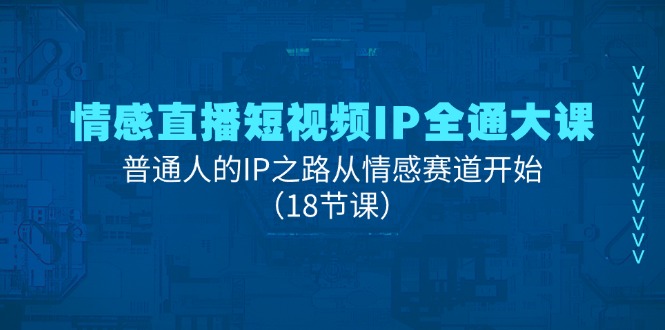 （11497期）情感直播短视频IP全通大课，普通人的IP之路从情感赛道开始（18节课）-桐创网