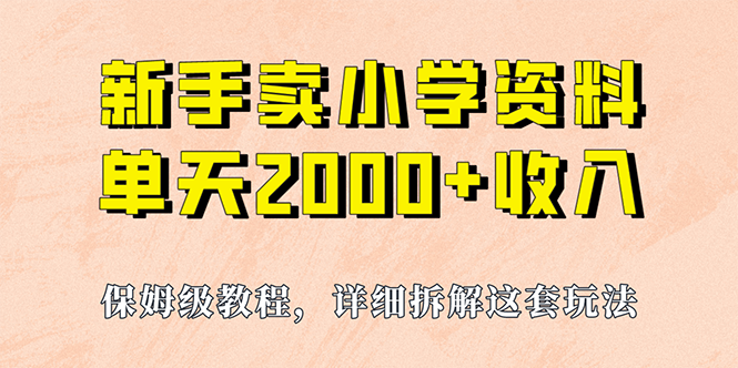 （6909期）我如何通过卖小学资料，实现单天2000+，实操项目，保姆级教程+资料+工具-桐创网