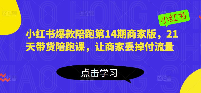 小红书爆款陪跑第14期商家版，21天带货陪跑课，让商家丢掉付流量-桐创网