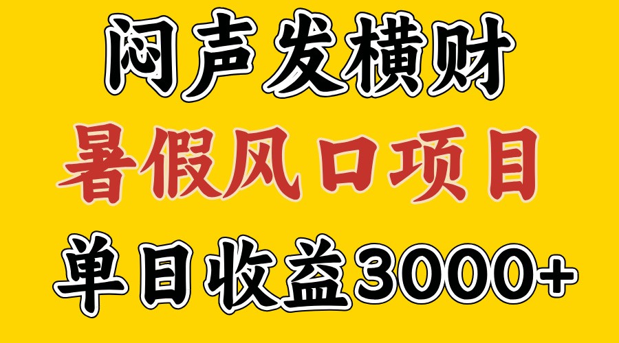 30天赚了7.5W 暑假风口项目，比较好学，2天左右上手-桐创网