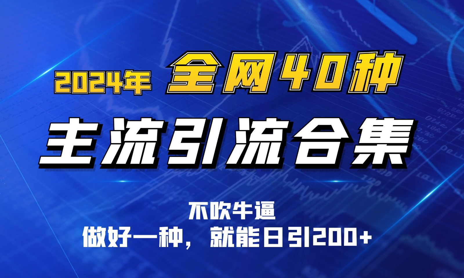 2024年全网40种暴力引流合计，做好一样就能日引100+-桐创网