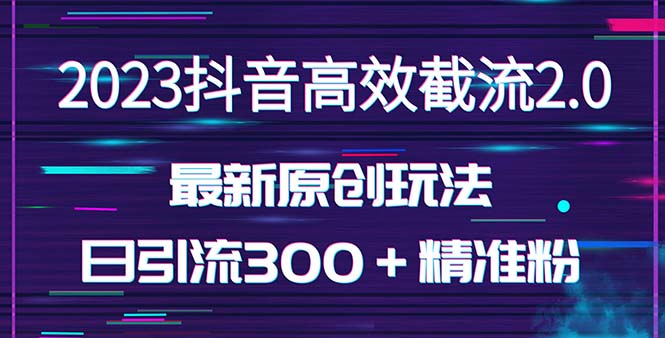 （5293期）日引300＋创业粉，独家抖音高效截流2.0玩法（价值1280）-桐创网