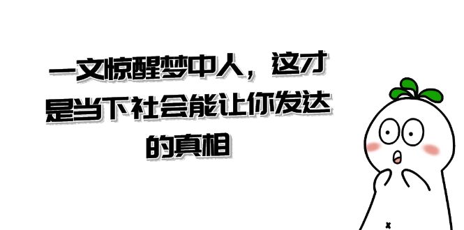 （8480期）某公众号付费文章《一文 惊醒梦中人，这才是当下社会能让你发达的真相》-桐创网