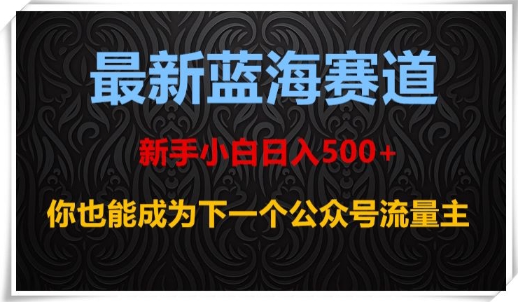 最新蓝海赛道，新手小白日入500+，你也能成为下一个公众号流量主【揭秘】-桐创网