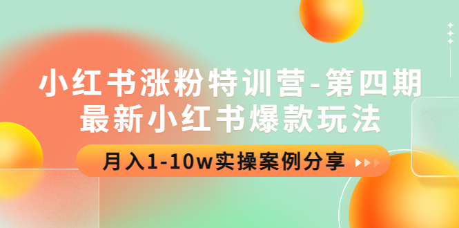 （4321期）小红书涨粉特训营-第四期：最新小红书爆款玩法，月入1-10w实操案例分享-桐创网