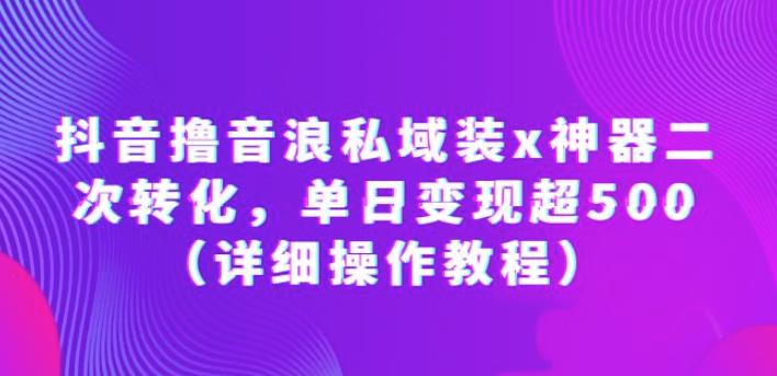 抖音撸音浪私域装x神器二次转化，单日变现超500（详细操作教程）【揭秘】-桐创网