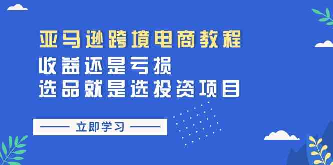 亚马逊跨境电商教程：收益还是亏损！选品就是选投资项目-桐创网