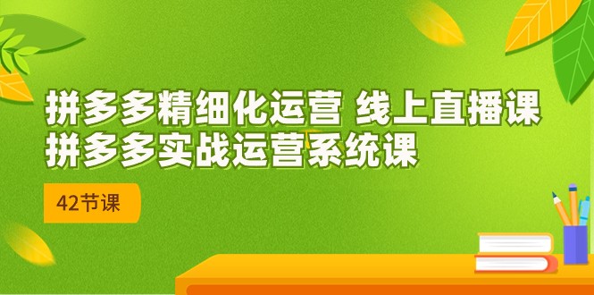 2023年8月新课-拼多多精细化运营 线上直播课：拼多多实战运营系统课-42节-桐创网