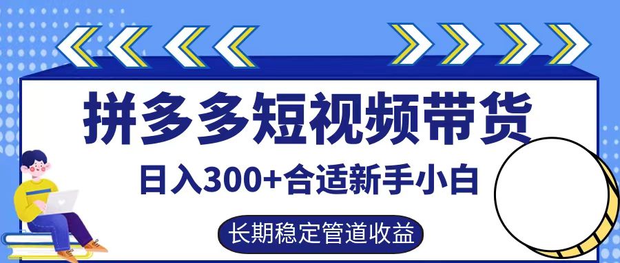 拼多多短视频带货日入300+，实操账户展示看就能学会-桐创网