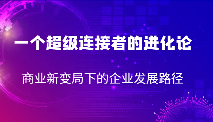 一个超级连接者的进化论 商业新变局下的企业发展路径-桐创网