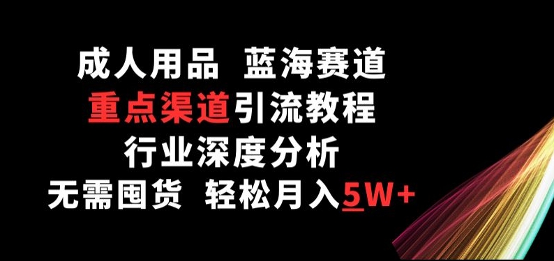 成人用品，蓝海赛道，重点渠道引流教程，行业深度分析，无需囤货，轻松月入5W+-桐创网