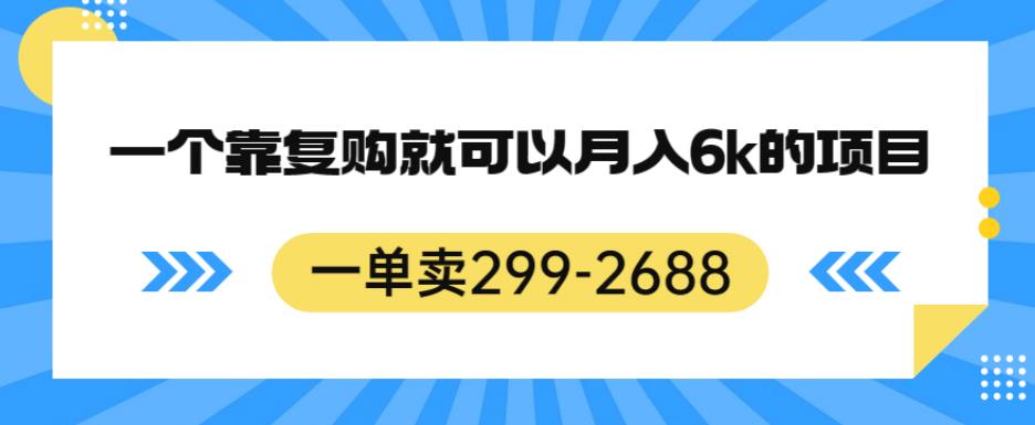 一单卖299-2688，一个靠复购就可以月入6k的暴利项目【揭秘】-桐创网