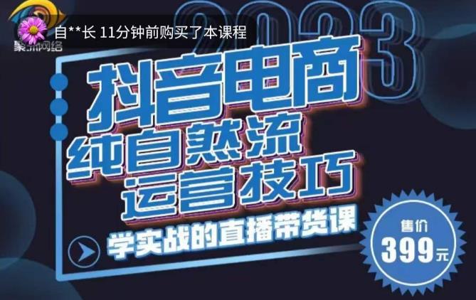 李扭扭·2023自然流运营技巧，纯自然流不亏品起盘直播间，实战直播带货课（视频课+话术文档）-桐创网