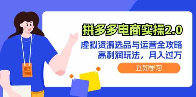 拼多多电商实操2.0：虚拟资源选品与运营全攻略，高利润玩法，月入过万-桐创网