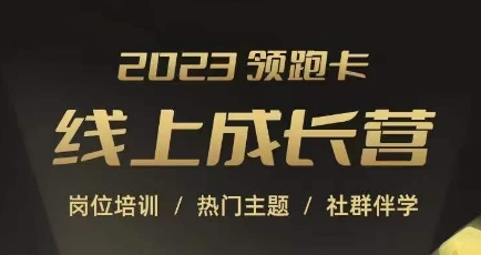 2023领跑卡线上成长营，淘宝运营各岗位培训，直通车、万相台、引力魔方、引流等，帮助突破成长瓶颈-桐创网