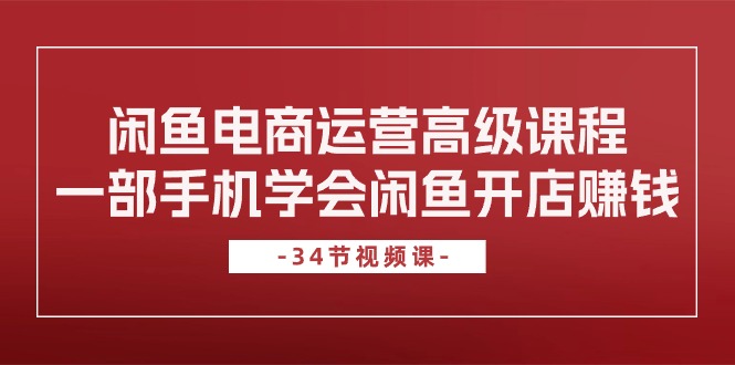 （10686期）闲鱼电商运营高级课程，一部手机学会闲鱼开店赚钱（34节课）-桐创网