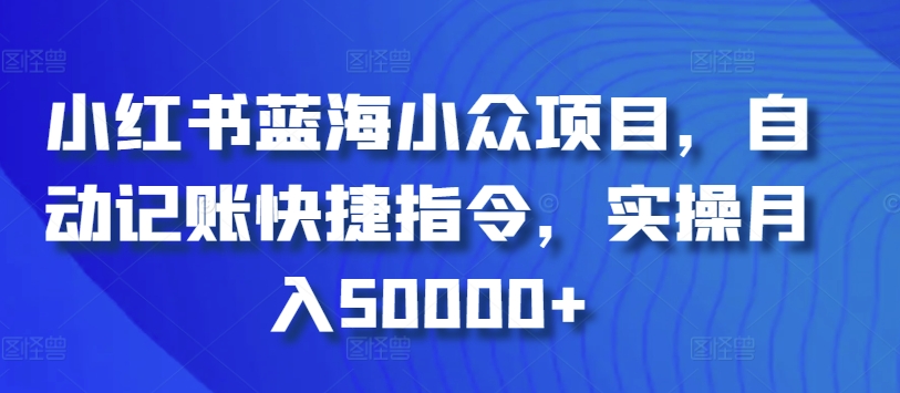 小红书蓝海小众项目，自动记账快捷指令，实操月入50000+-桐创网