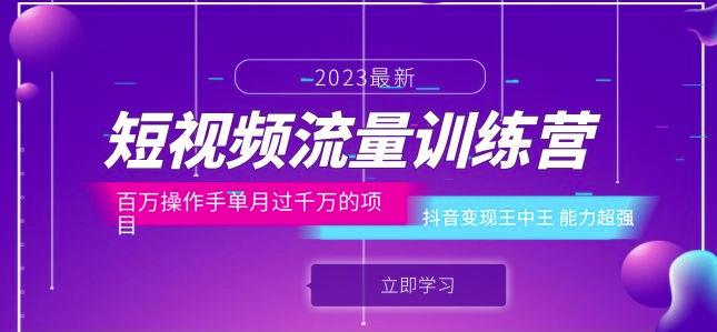 短视频流量训练营：百万操作手单月过千万的项目：抖音变现王中王能力超强-桐创网