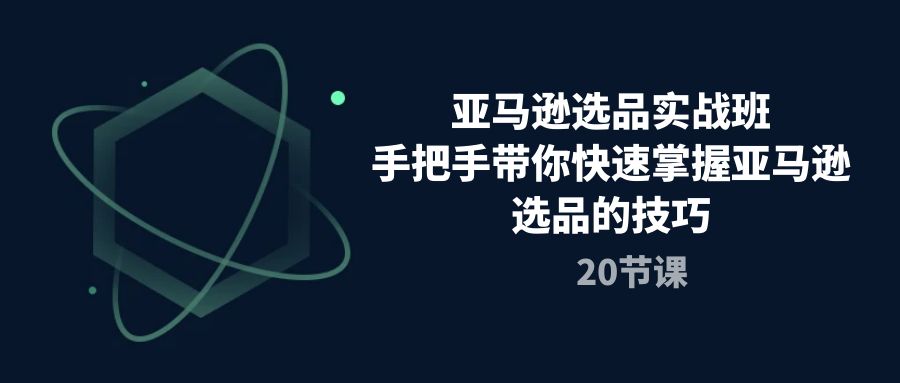 亚马逊选品实战班，手把手带你快速掌握亚马逊选品的技巧（20节课）-桐创网