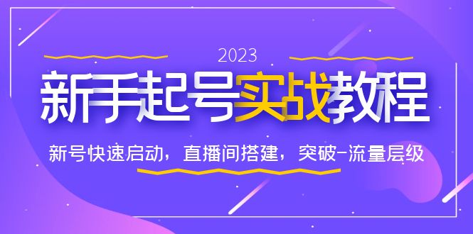 （6261期）0-1新手起号实战教程：新号快速启动，直播间怎样搭建，突破-流量层级-桐创网