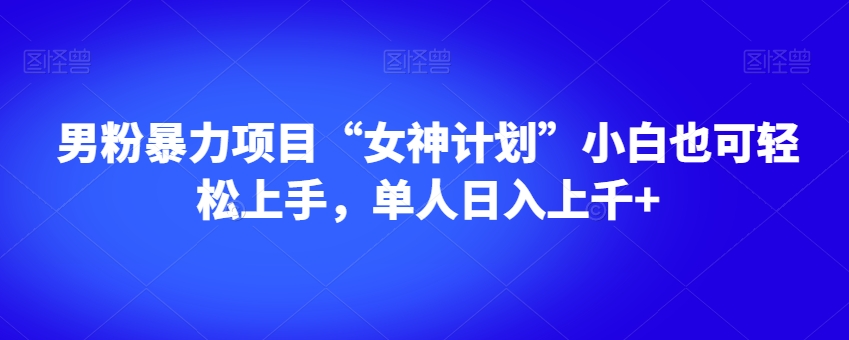 男粉暴力项目“女神计划”小白也可轻松上手，单人日入上千+【揭秘】-桐创网