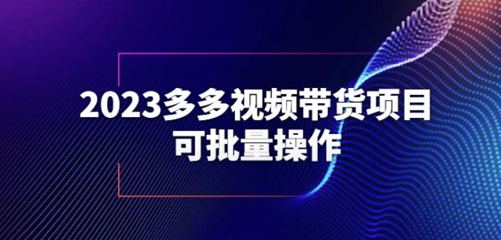 2023多多视频带货项目，可批量操作【保姆级教学】【揭秘】-桐创网