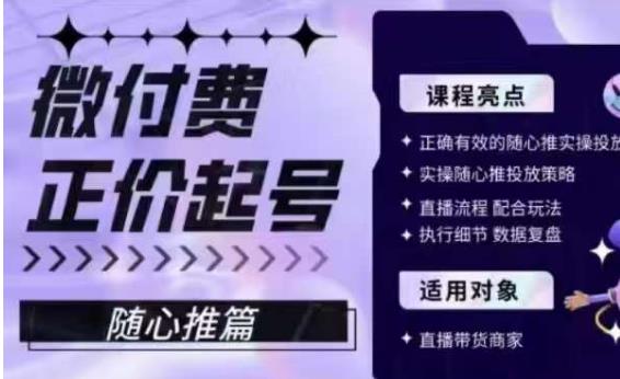 微付费正价起号（随心推篇），正确有效的随心推实操投放-桐创网