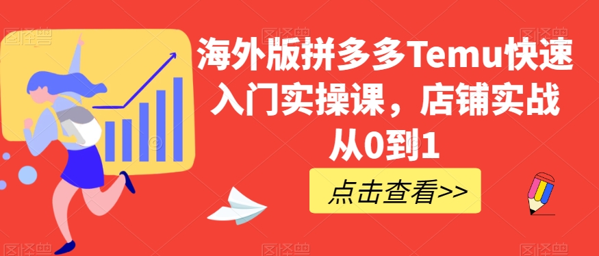 海外版拼多多Temu快速入门实操课，店铺实战从0到1-桐创网