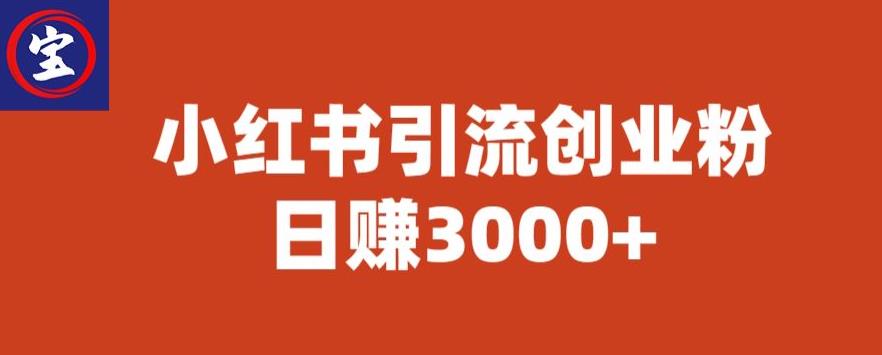 宝哥小红书引流创业粉，日赚3000+【揭秘】-桐创网