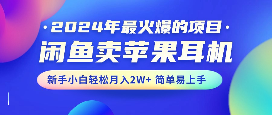 （10863期）2024年最火爆的项目，闲鱼卖苹果耳机，新手小白轻松月入2W+简单易上手-桐创网