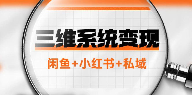 （7898期）三维系统变现项目：普通人首选-年入百万的翻身项目，闲鱼+小红书+私域-桐创网