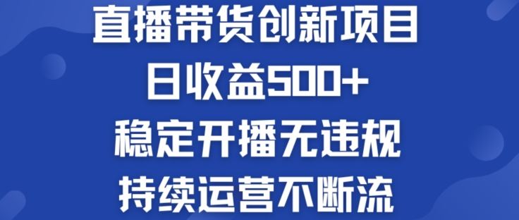 淘宝无人直播带货创新项目：日收益500+  稳定开播无违规  持续运营不断流【揭秘】-桐创网