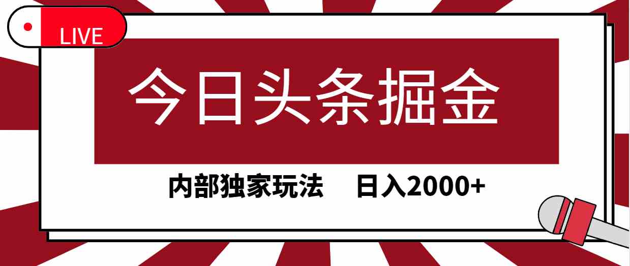 （9832期）今日头条掘金，30秒一篇文章，内部独家玩法，日入2000+-桐创网