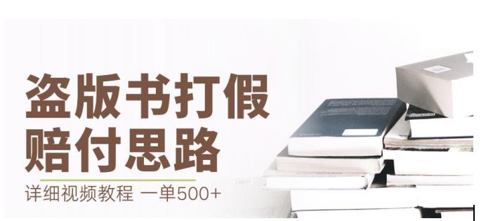 最新盗版书赔付打假项目，一单利润500+【详细玩法视频教程】【仅揭秘】-桐创网