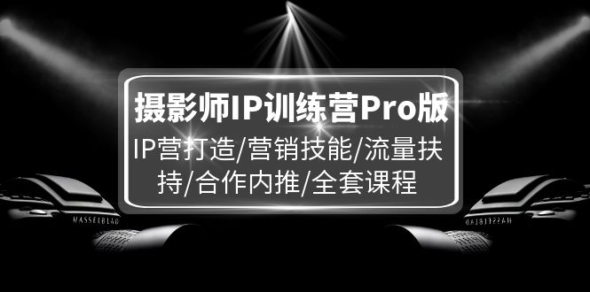 摄影师IP训练营Pro版，IP营打造/营销技能/流量扶持/合作内推/全套课程-桐创网