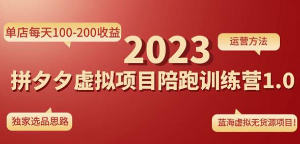 黄岛主拼多多虚拟项目陪跑训练营1.0，单店每天100-200收益，独家选品思路和运营-桐创网