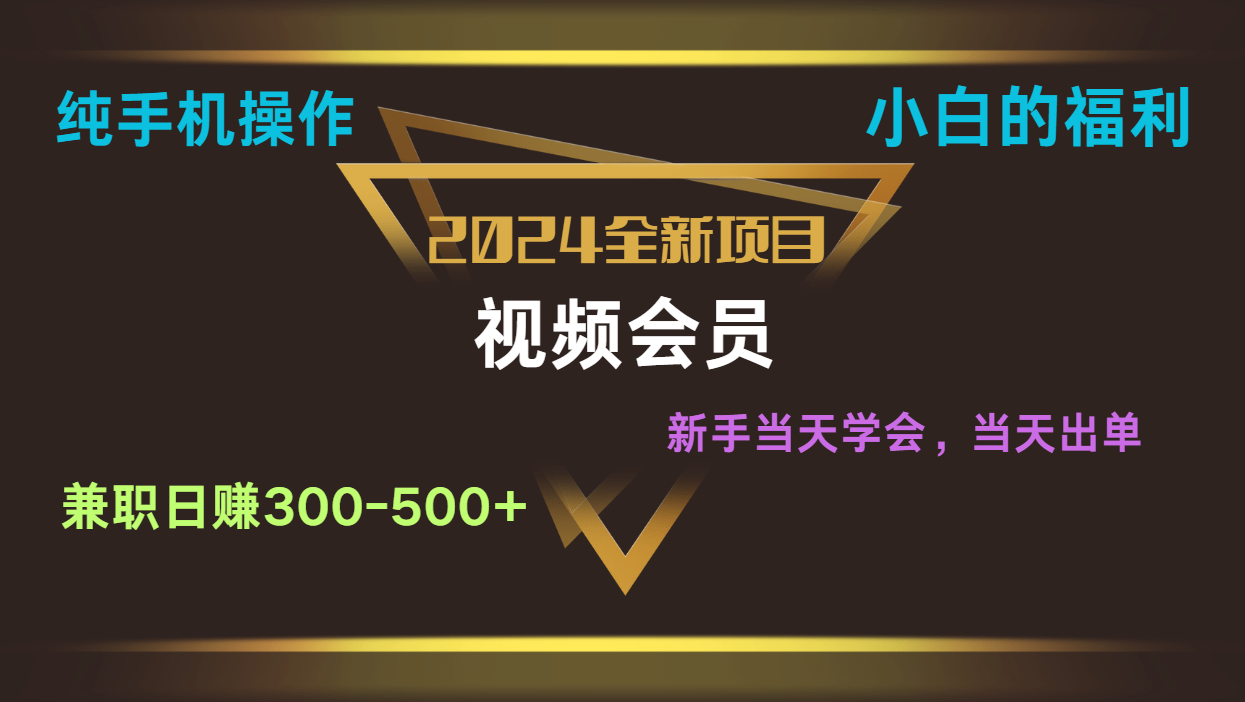 影视会员兼职日入500-800，纯手机操作当天上手当天出单 小白福利-桐创网