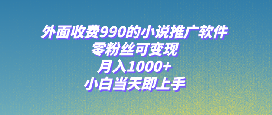 （8016期）小说推广软件，零粉丝可变现，月入1000+，小白当天即上手【附189G素材】-桐创网