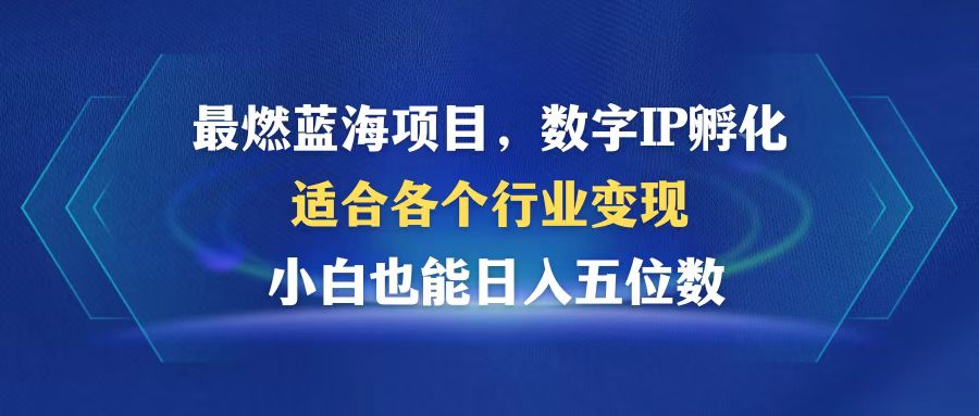 （12941期）最燃蓝海项目  数字IP孵化  适合各个行业变现  小白也能日入5位数-桐创网