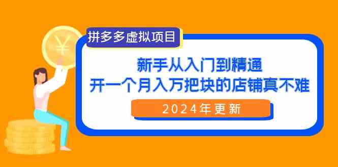 （9744期）拼多多虚拟项目：入门到精通，开一个月入万把块的店铺 真不难（24年更新）-桐创网