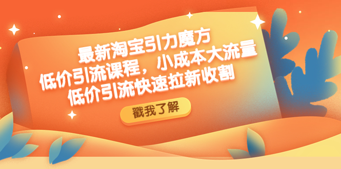 （4708期）最新淘宝引力魔方低价引流实操：小成本大流量，低价引流快速拉新收割-桐创网