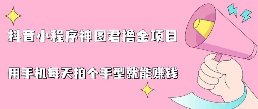 抖音小程序神图君撸金项目，用手机每天拍个手型挂载一下小程序就能赚钱【揭秘】-桐创网