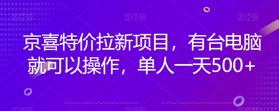 京喜特价拉新新玩法，有台电脑就可以操作，单人一天500+【揭秘】-桐创网