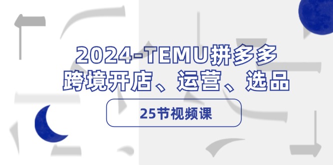 （12106期）2024-TEMU拼多多·跨境开店、运营、选品（25节视频课）-桐创网