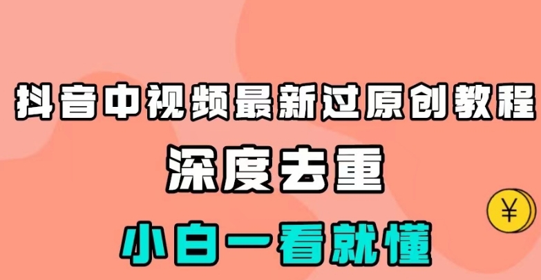 抖音中视频最新过原创教程，深度去重，小白一看就懂【揭秘】-桐创网