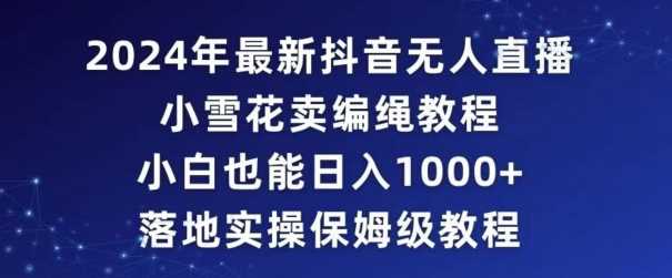 2024年抖音最新无人直播小雪花卖编绳项目，小白也能日入1000+落地实操保姆级教程【揭秘】-桐创网