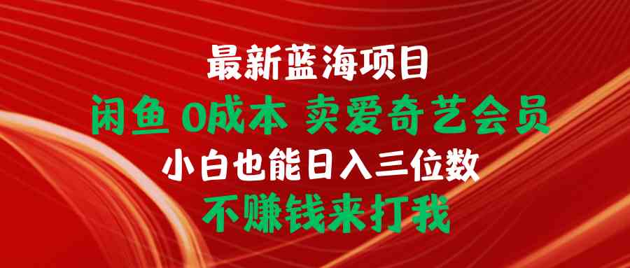 （10117期）最新蓝海项目 闲鱼0成本 卖爱奇艺会员 小白也能入三位数 不赚钱来打我-桐创网