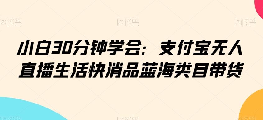 小白30分钟学会：支付宝无人直播生活快消品蓝海类目带货【揭秘】-桐创网