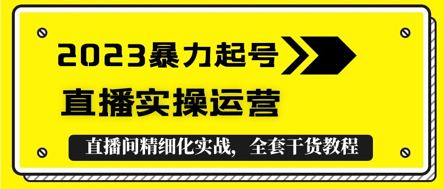 （5475期）2023暴力起号+直播实操运营，全套直播间精细化实战，全套干货教程！-桐创网