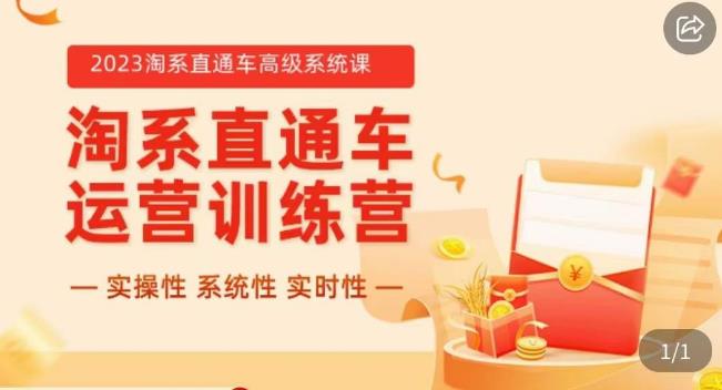 冠东·2023淘系直通车高级系统课，​实操性，系统性，实时性，直通车完整体系教学-桐创网